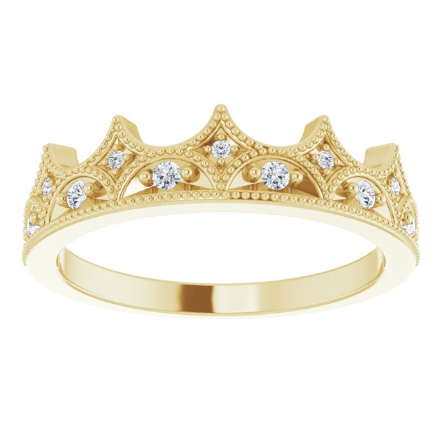 14K Yellow 1/10 CTW Natural Diamond Crown Ring